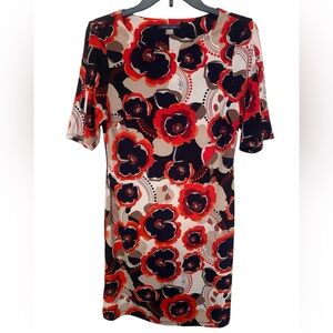 Tommy Hilfiger Red and Black Floral Print Dress, Size 6